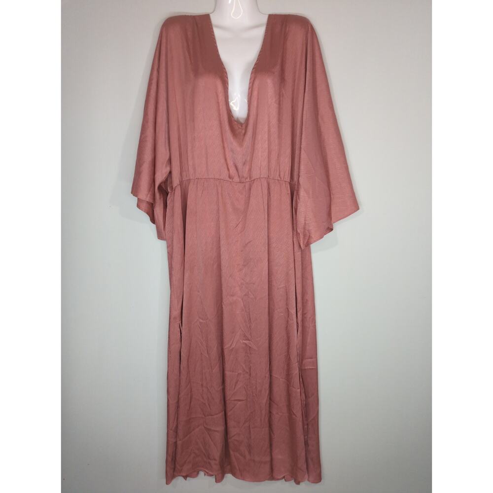 Arula A Beautiful Soul Rose Kaftan Kimono Sleeves Maxi Dress Size B‎ (2X) NWT
